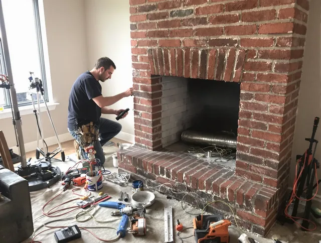 Scituate Chimney Sweep specialist finalizing chimney liner service in Scituate, MA