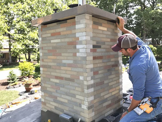 Scituate Chimney Sweep completing a modern chimney remodel in Scituate, MA