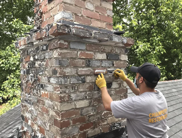 In-progress chimney restoration by Scituate Chimney Sweep in Scituate, MA