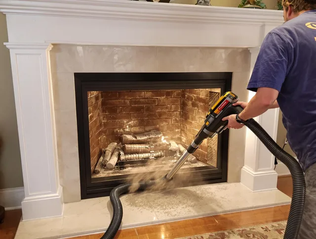 Fireplace cleaning performed by Scituate Chimney Sweep in Scituate, MA